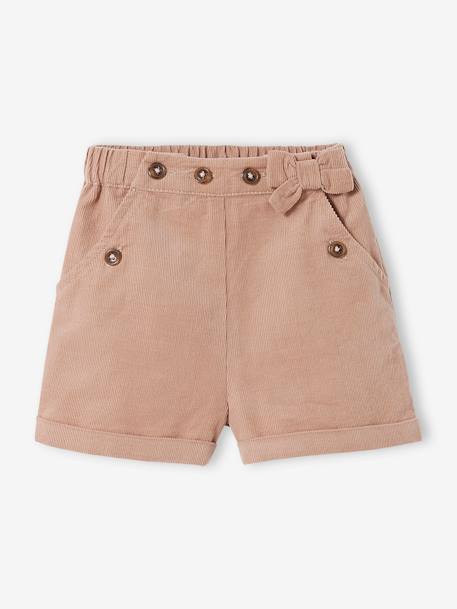 Ensemble 3 pièces bébé short en velours, T-shirt et bandeau bleu foncé rayé 3 - vertbaudet enfant 