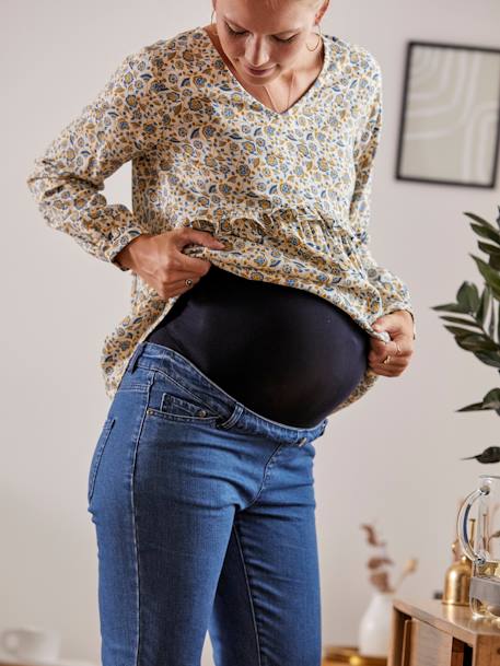 Jean droit effiloché de grossesse entrejambe 68 cm Bleu denim 8 - vertbaudet enfant 