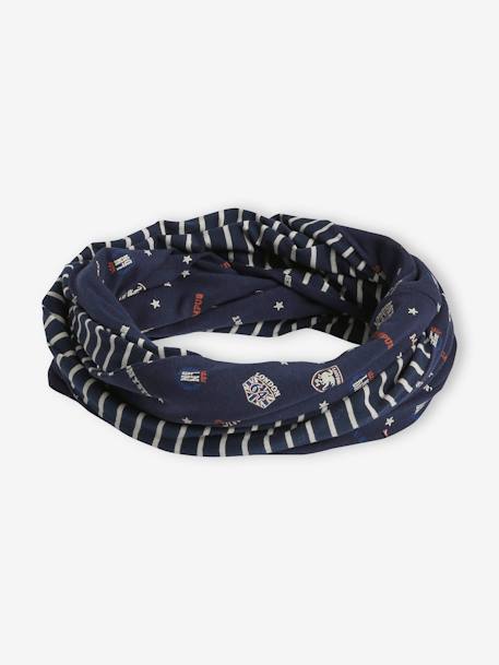 Snood réversible garçon rayé/écussons marine 2 - vertbaudet enfant 