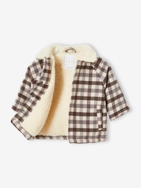 Manteau en drap de laine bébé carreaux anthracite 4 - vertbaudet enfant 