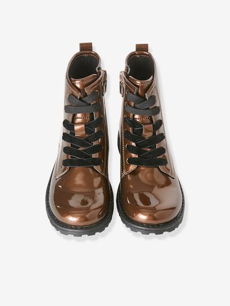 Bottines fille à lacets bronze+noir avec étoile paillette 4 - vertbaudet enfant 