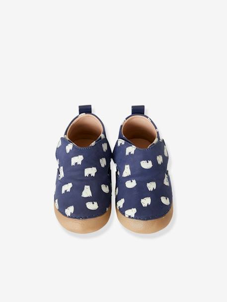 Chaussons scratchés bébé en cuir détails phosphorescents marine imprimé 3 - vertbaudet enfant 