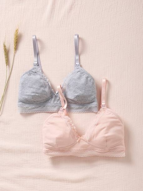 Lot de 3 Soutien-Gorge Allaitement Femme Maternité Brassière d'allaitement  Bra de Grossesse Postnatal Sans Armature Sous-vêtement Rose + Gris + Gris  foncé - Cdiscount Prêt-à-Porter