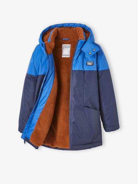 Parka technique à capuche garçon doublée fausse fourrure BLEU ELECTRIQUE+chaudron 7 - vertbaudet enfant 