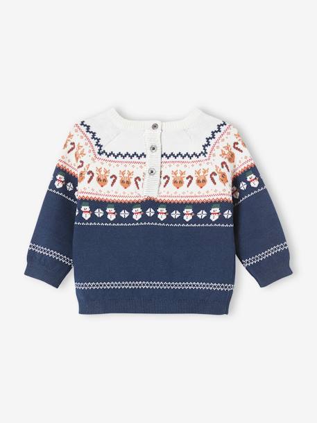 Pull jacquard de Noël bébé marine 3 - vertbaudet enfant 