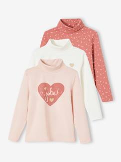 -Lot de 3 T-shirts col roulé fille