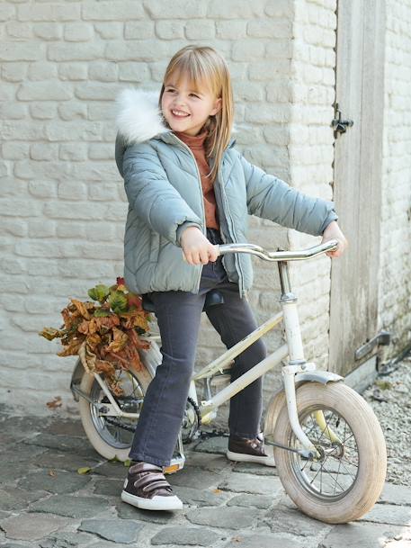 Pantalon flare brodé aux poches fille Denim black 1 - vertbaudet enfant 