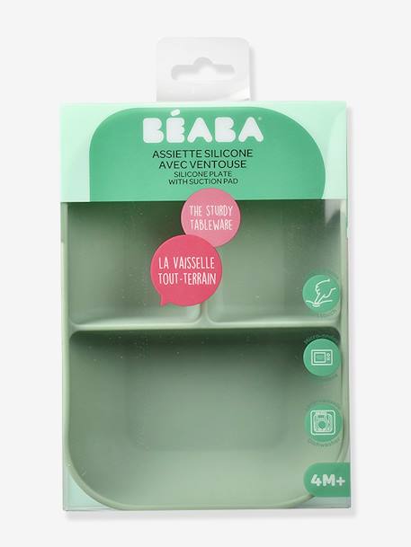 Assiette compartimentée BEABA mineral+sage green 6 - vertbaudet enfant 