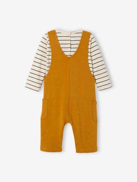 Ensemble bébé T-shirt et salopette en molleton personnalisable caramel+gris chiné 7 - vertbaudet enfant 