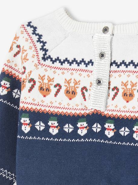 Pull jacquard de Noël bébé marine 4 - vertbaudet enfant 