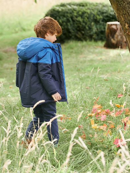 Parka technique à capuche garçon doublée fausse fourrure BLEU ELECTRIQUE+chaudron 8 - vertbaudet enfant 