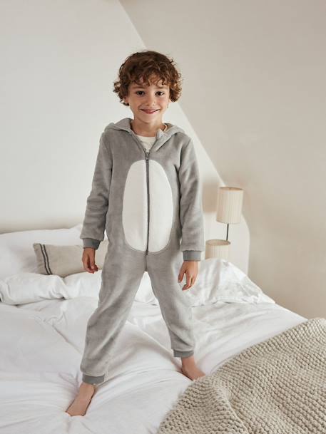 Combi-pyjama loup garçon GRIS CLAIR 2 - vertbaudet enfant 