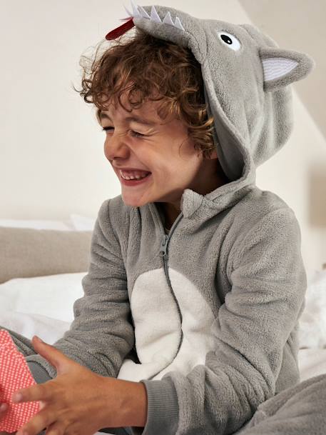 Combi-pyjama loup garçon GRIS CLAIR 8 - vertbaudet enfant 