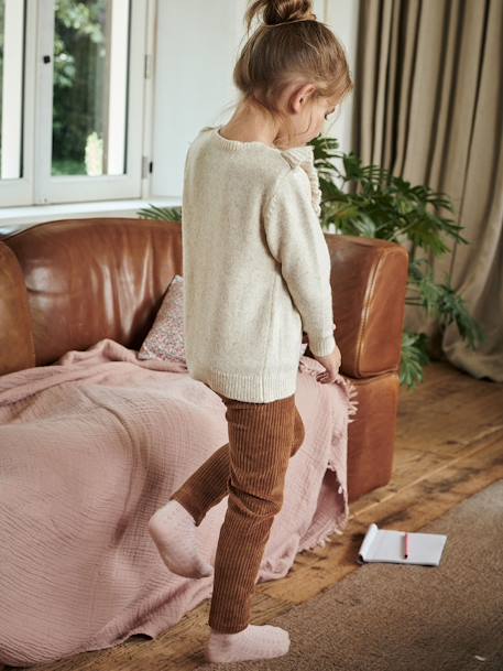 Legging velours fille camel+marine+vert émeraude 6 - vertbaudet enfant 