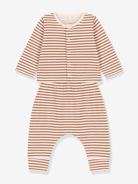 Ensemble 2 pièces à rayures PETIT BATEAU blanc 1 - vertbaudet enfant 