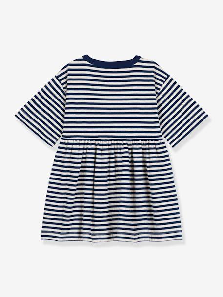 Robe rayée manches 3/4 enfant coton PETIT BATEAU bleu 2 - vertbaudet enfant 