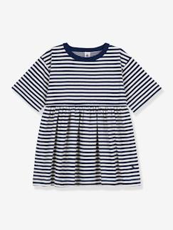 -Robe rayée manches 3/4 enfant coton PETIT BATEAU