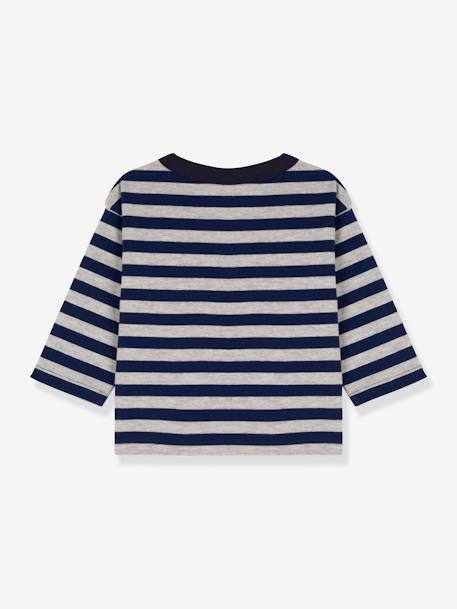 Tee-shirt manches longues bébé en coton - PETIT BATEAU bleu 3 - vertbaudet enfant 