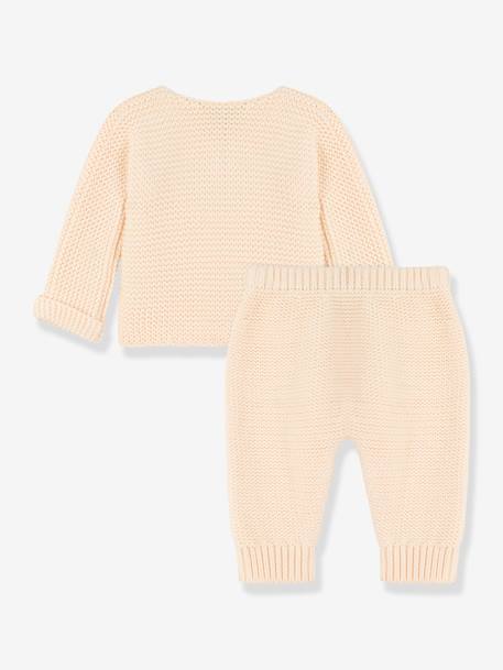 Ensemble 2 pièces en tricot coton bio PETIT BATEAU blanc 2 - vertbaudet enfant 