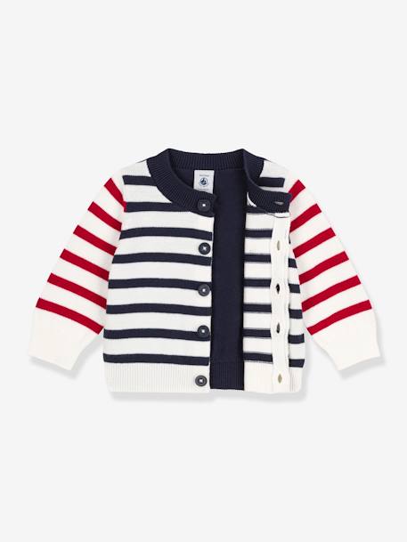 Cardigan bébé en tricot coton PETIT BATEAU écru 3 - vertbaudet enfant 