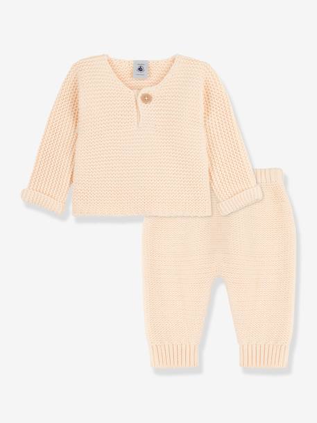 Ensemble 2 pièces en tricot coton bio PETIT BATEAU blanc 4 - vertbaudet enfant 