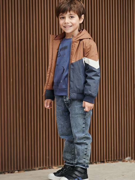 Blouson coupe-vent colorblock garçon bordeaux+COLORBLOCK CHAMOIS 6 - vertbaudet enfant 