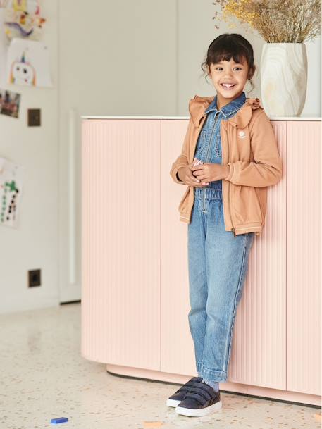 Combinaison en jean style 'worker' fille stone 1 - vertbaudet enfant 