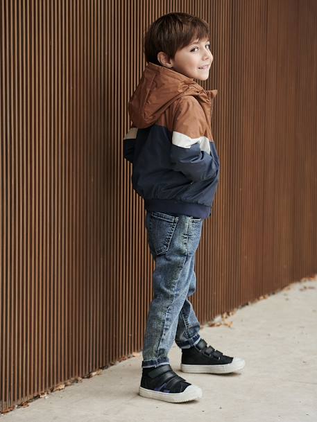 Blouson coupe-vent colorblock garçon bordeaux+COLORBLOCK CHAMOIS 13 - vertbaudet enfant 