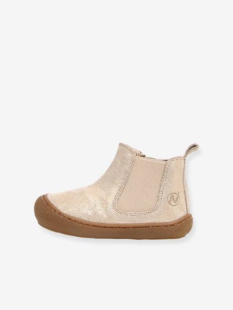 Chelsea boots bébé Sally NATURINO® 1ers pas marron+or 7 - vertbaudet enfant 