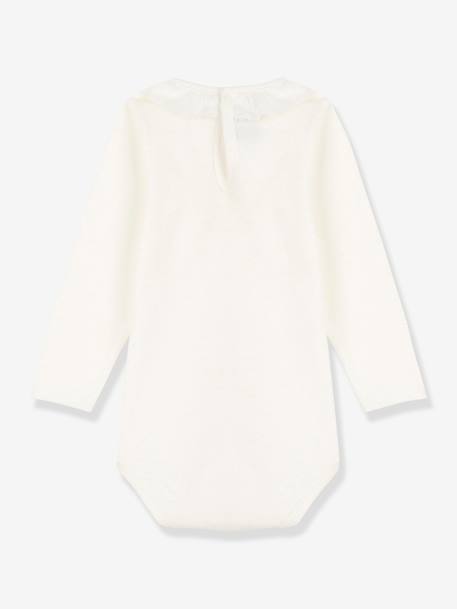 Body manches longues à collerette en coton bio PETIT BATEAU écru 2 - vertbaudet enfant 