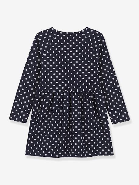 Robe à pois manches longues enfant molleton PETIT BATEAU marine 2 - vertbaudet enfant 