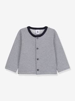 -Cardigan bébé rayé milleraies en jersey épais - PETIT BATEAU