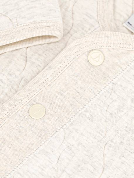 Cardigan bébé en tubique matelassé - PETIT BATEAU beige chiné 3 - vertbaudet enfant 