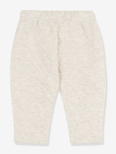 Pantalon bébé en tubique matelassé - PETIT BATEAU beige chiné 2 - vertbaudet enfant 