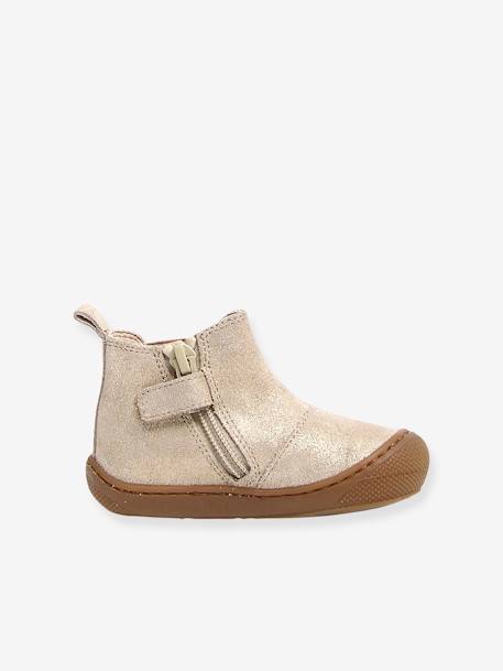 Chelsea boots bébé Sally NATURINO® 1ers pas marron+or 6 - vertbaudet enfant 