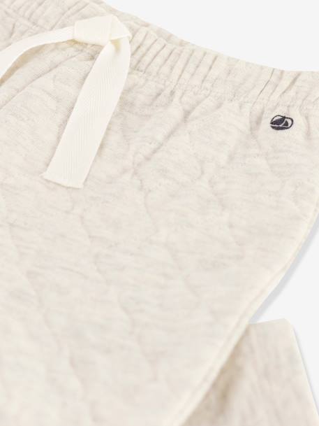 Pantalon bébé en tubique matelassé - PETIT BATEAU beige chiné 3 - vertbaudet enfant 