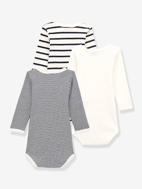 Lot de 3 bodies manches longues PETIT BATEAU blanc+lot blanc 2 - vertbaudet enfant 