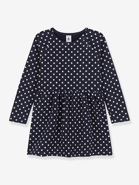 Fille-Robe-Robe à pois manches longues enfant molleton PETIT BATEAU