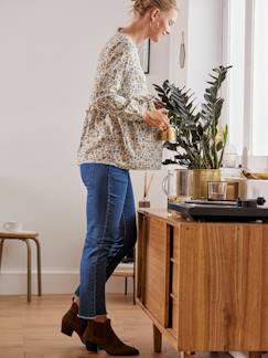 Vêtements de grossesse-Allaitement-Blouse imprimée volantée grossesse et allaitement