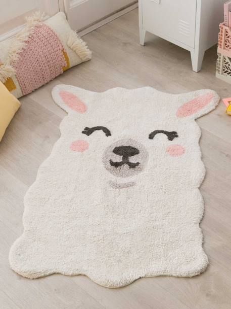 Tapis Coton lavable Smile like a Lama LORENA CANALS écru 2 - vertbaudet enfant 