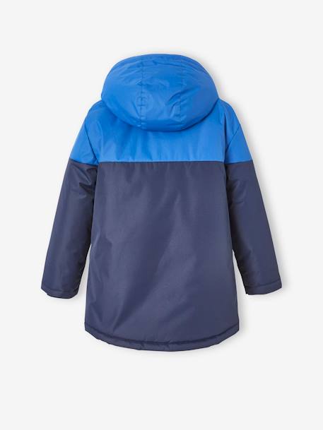 Parka technique à capuche garçon doublée fausse fourrure BLEU ELECTRIQUE+chaudron 4 - vertbaudet enfant 