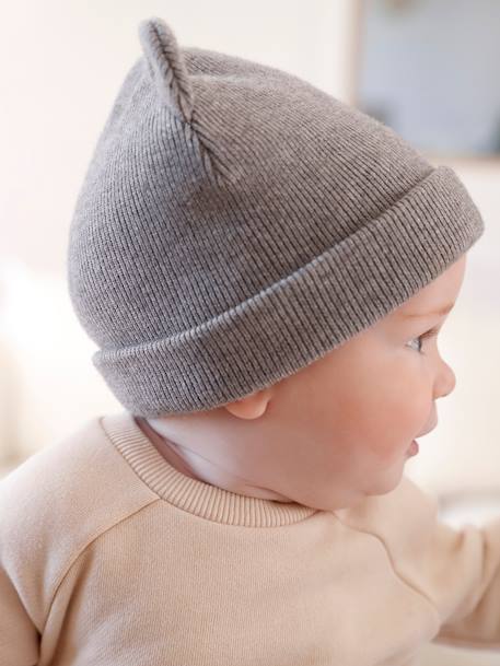 Bonnet à oreilles bébé Gris clair chiné 4 - vertbaudet enfant 