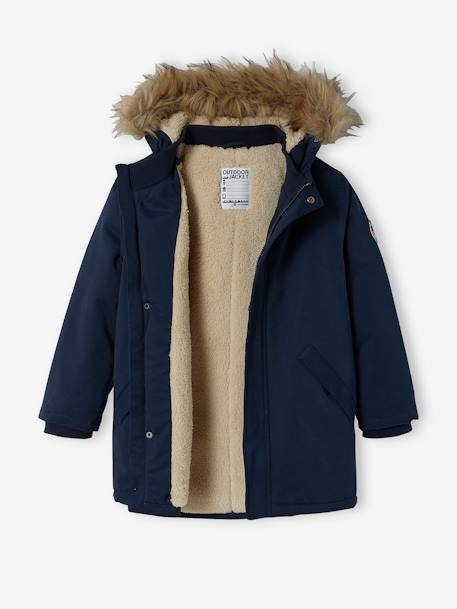 Parka à capuche doublée sherpa garçon navy+NOISETTE+VERT DE GRIS 2 - vertbaudet enfant 