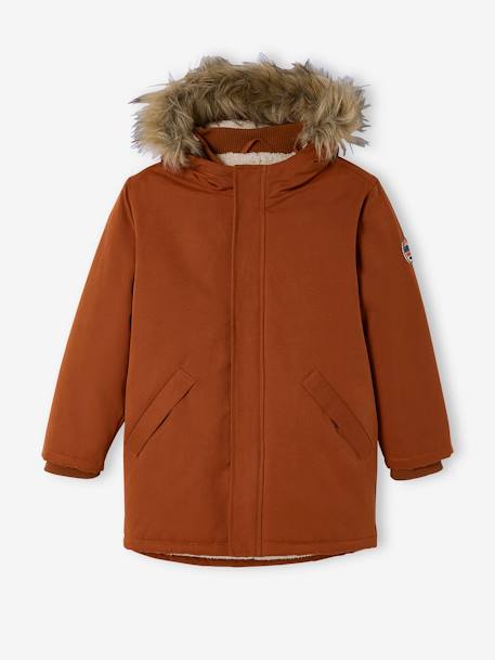 Garçon-Manteau, veste-Manteau, parka-Parka à capuche doublée sherpa garçon