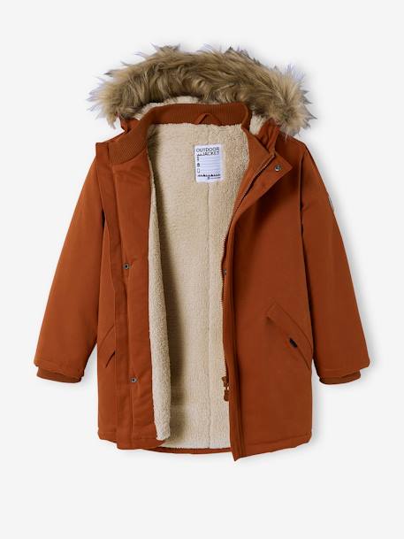 Parka à capuche doublée sherpa garçon navy+NOISETTE+VERT DE GRIS 7 - vertbaudet enfant 