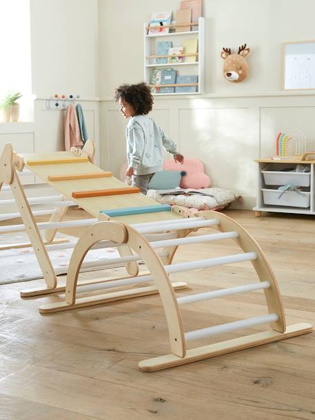 Pont d'escalade à grimper en bois FSC® BEIGE MOYEN UNI AVEC DECOR 2 - vertbaudet enfant 