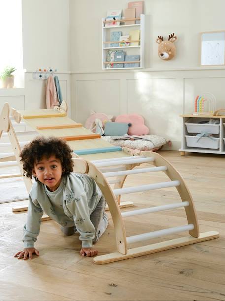 Pont d'escalade à grimper en bois FSC® BEIGE MOYEN UNI AVEC DECOR 3 - vertbaudet enfant 