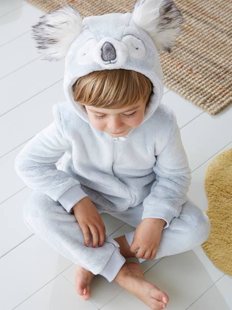 Surpyjama koala en velours enfant gris clair chiné 5 - vertbaudet enfant 