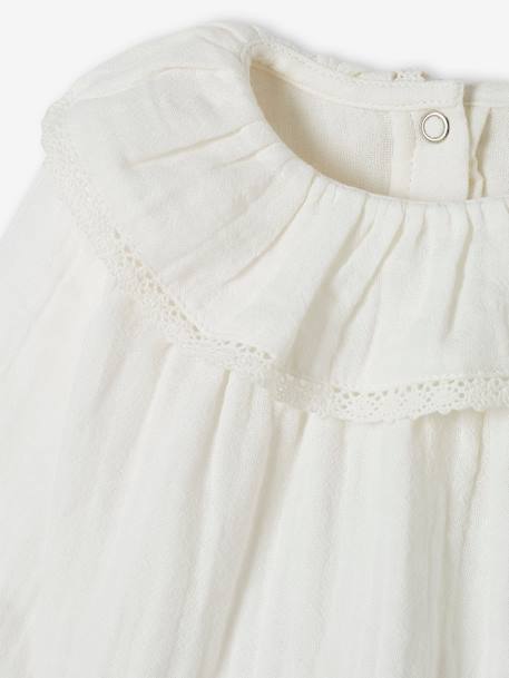 Blouse en gaze de coton bébé col volanté écru 7 - vertbaudet enfant 