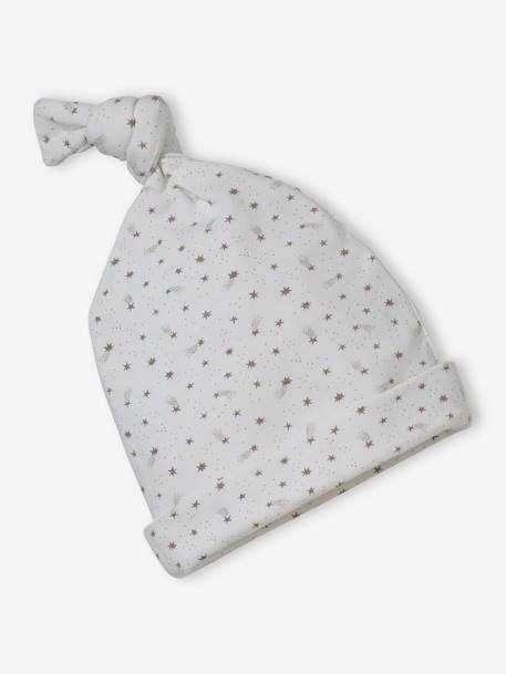 Ensemble bonnet + moufles + foulard + sac bébé fille imprimé personnalisable écru 3 - vertbaudet enfant 